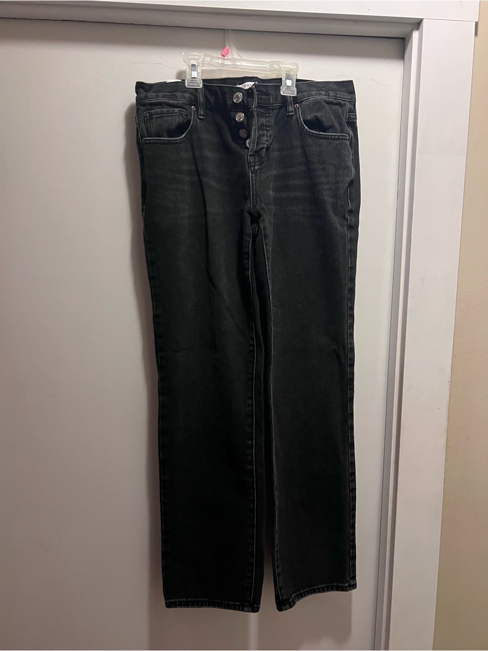 PacSun Black High-Rise Button-Fly Straight Jeans